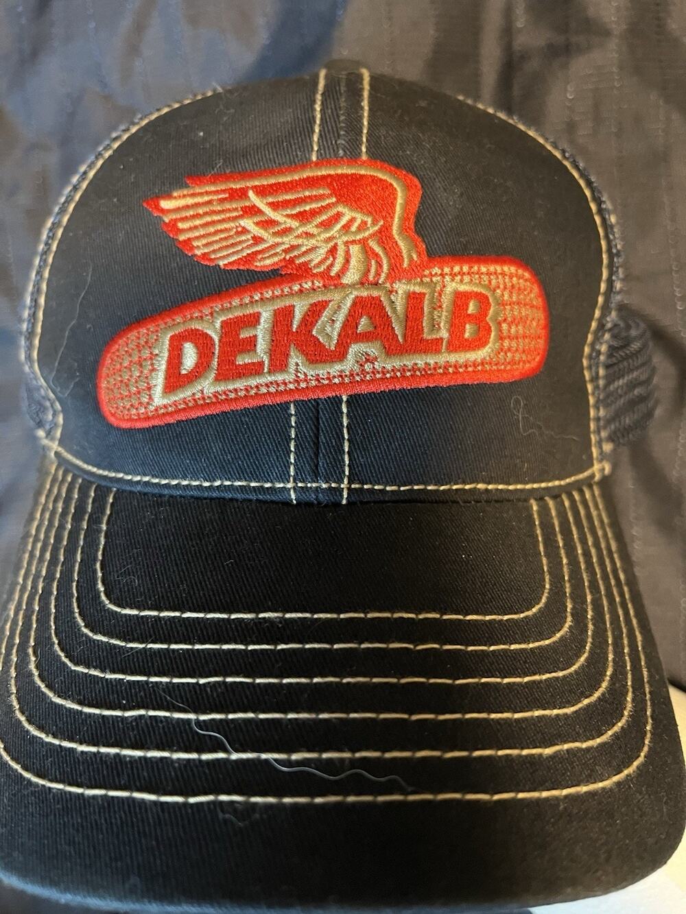 Dekalb Seed Corn Baseball Cap Trucker Hat Snap-Back Embroidered US Flag Visor